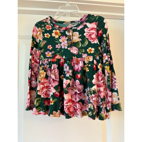 Posh Peanut Floral Peplum Top EUC Size 4 - Picture 1 of 4